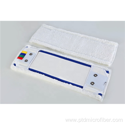 Microfiber dry mop pad with pocket back